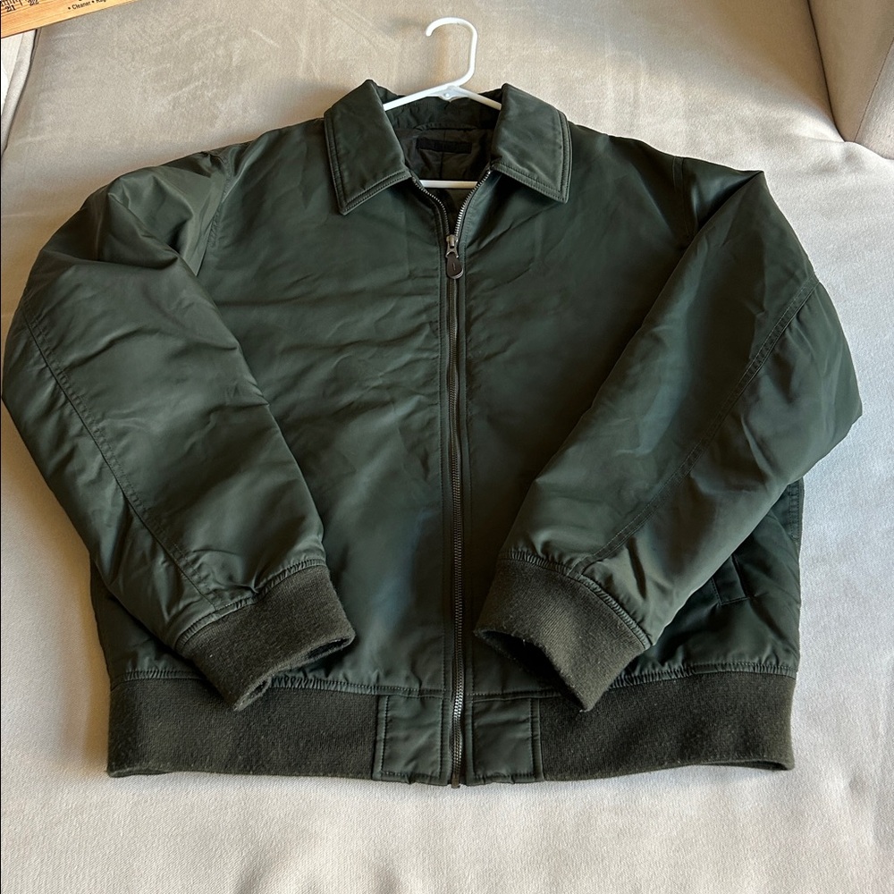 UNIQLO MA-1 dark Olive green‎ Zip Up Bomber Jacket  padded lining Men’s Size XL